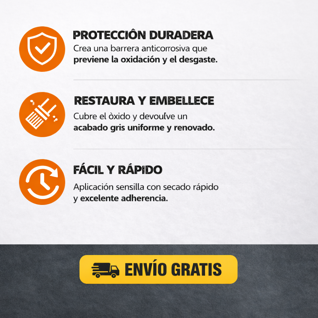 🔥 Iron Seal OxideX™ – Restaurador de Óxido Color Gris + Brocha GRATIS