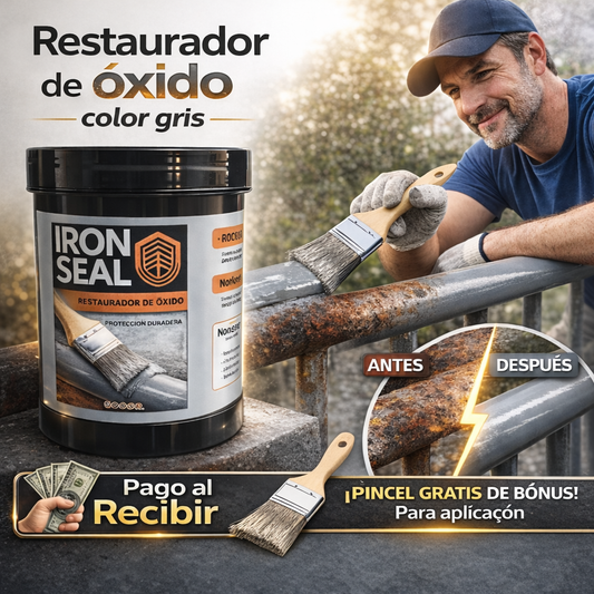 🔥 Iron Seal OxideX™ – Restaurador de Óxido Color Gris + Brocha GRATIS