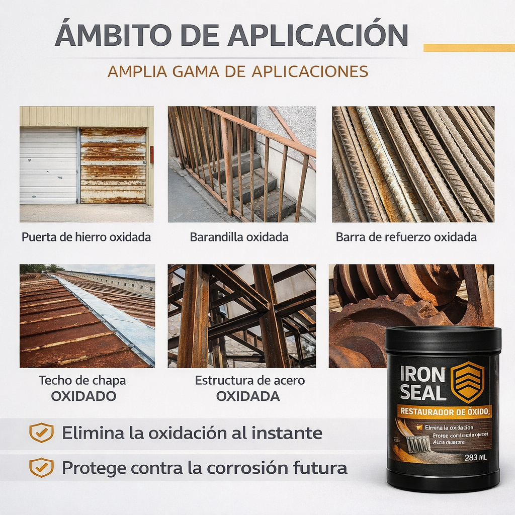 🔥 Iron Seal OxideX™ – Restaurador de Óxido Color Gris + Brocha GRATIS