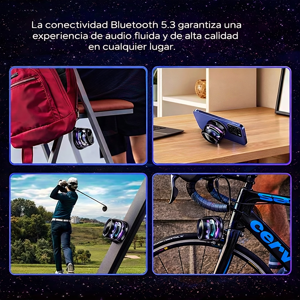 Royalwave G200™ | Altavoz Bluetooth 5.3 Magnético con Sonido Inmersivo y RGB
