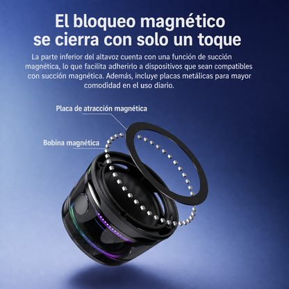 Royalwave G200™ | Altavoz Bluetooth 5.3 Magnético con Sonido Inmersivo y RGB